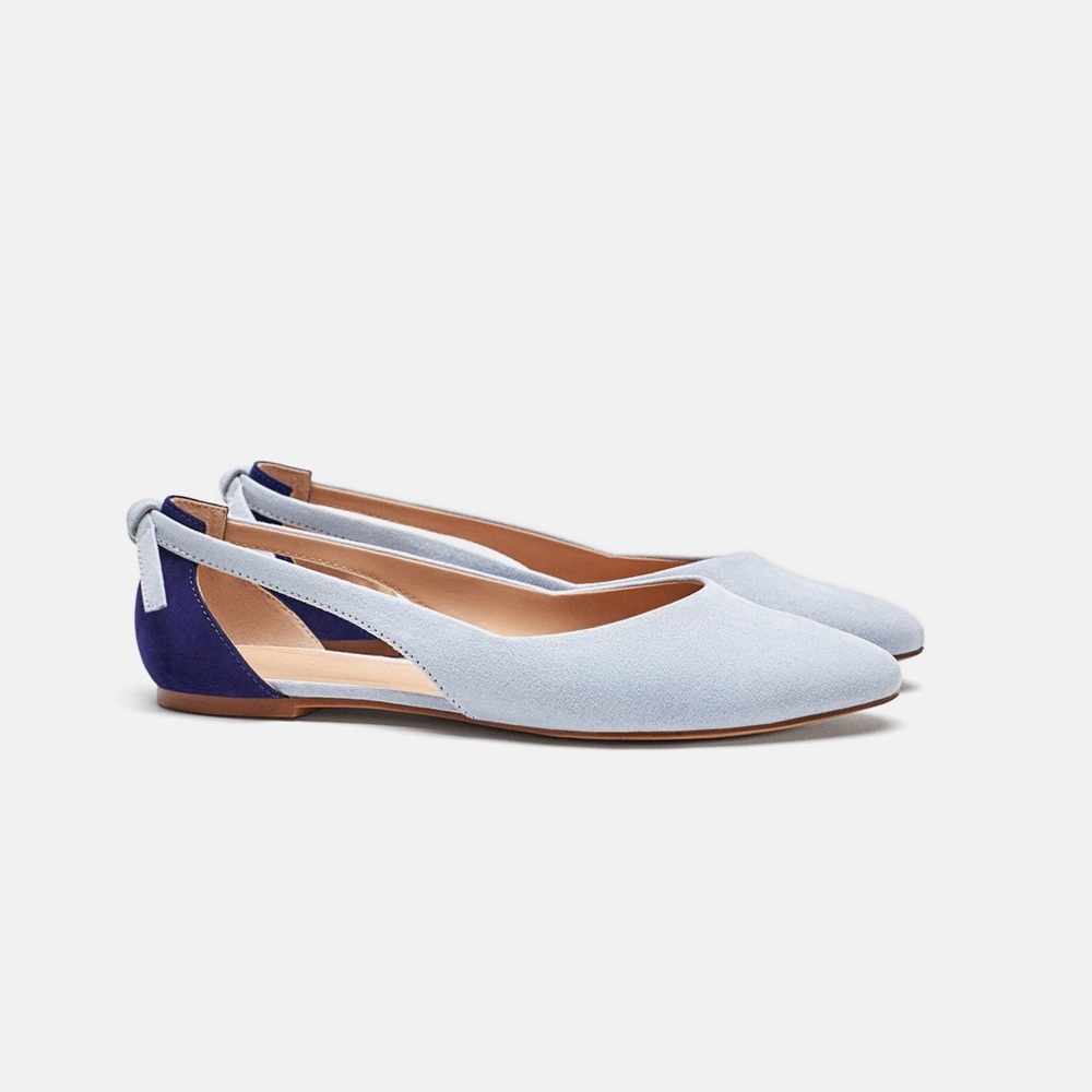 Zara Ballet Flats With Cut Outs.